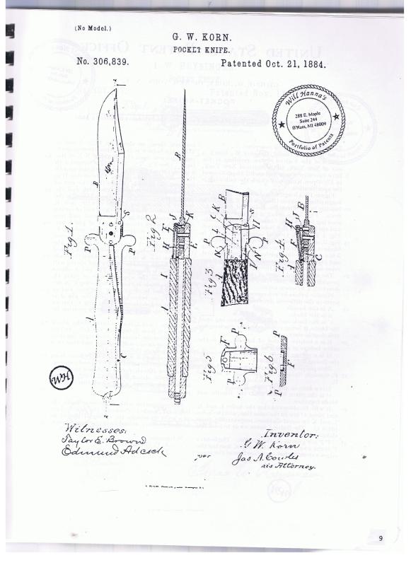 Patent for the Korn knife